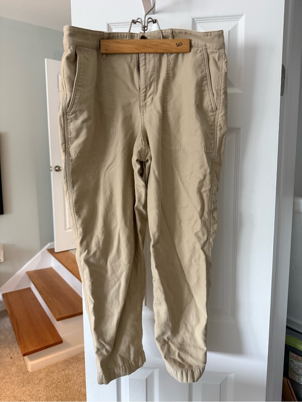 J. Crew Women's Cotton Camp Pant in Light Khaki - Picture 2 of 7